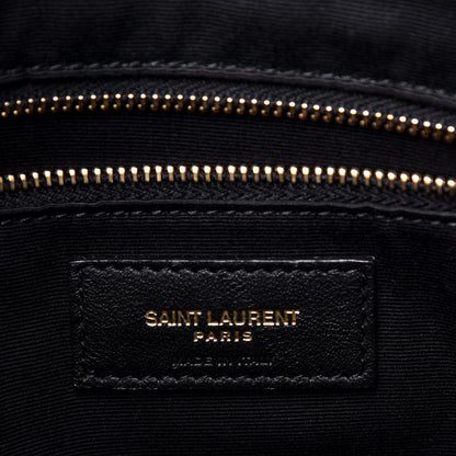 Saint Laurent Grain De Poudre Matelasse Chevron Medium Tribeca Shopping Bag Black 6 of 9