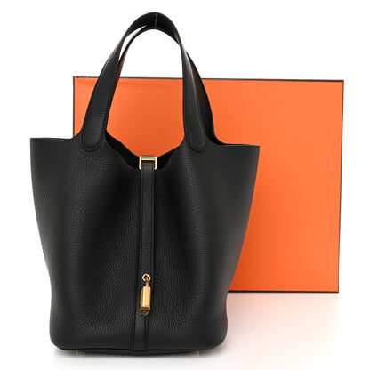 Hermes Taurillon Clemence Picotin Lock 22 MM Black 11 of 11