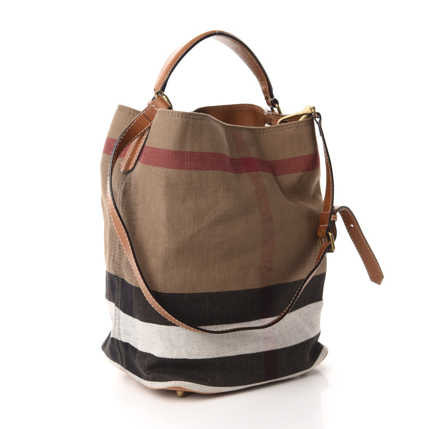Canvas Mega Check Medium Ashby Hobo Saddle Brown