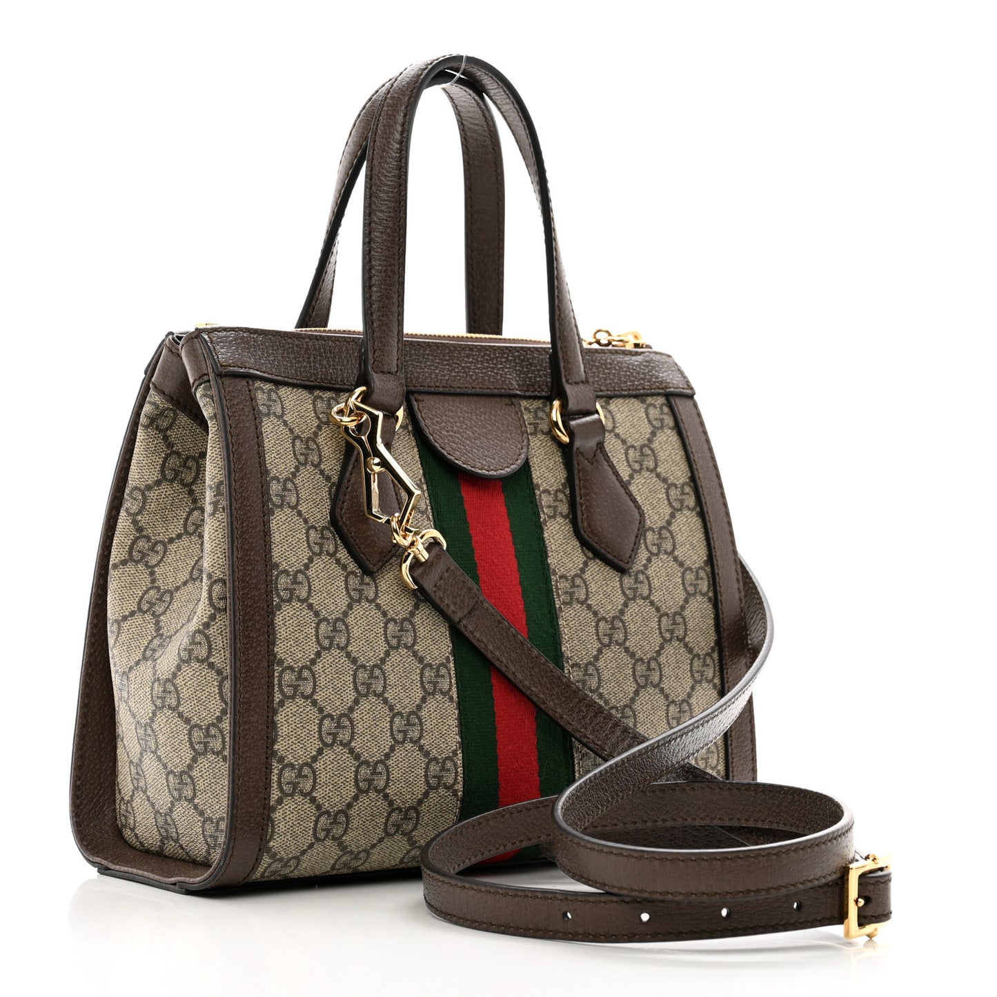 GG Supreme Monogram Small Ophidia Tote Bag Brown