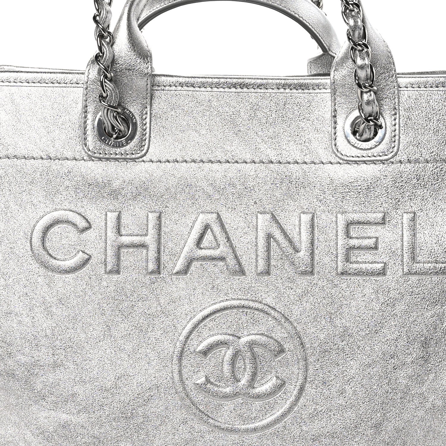 Chanel Metallic Calfskin Medium Deauville Tote Silver 9 of 11