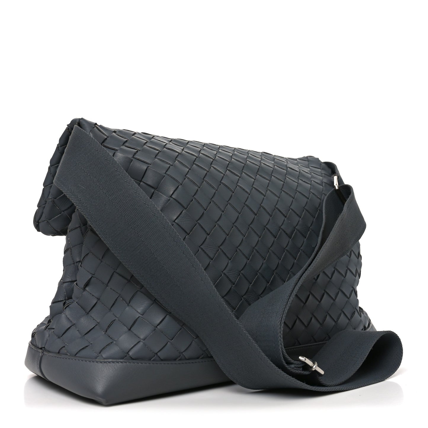 Nappa Intrecciato Large Fold Crossbody Messenger Thunder