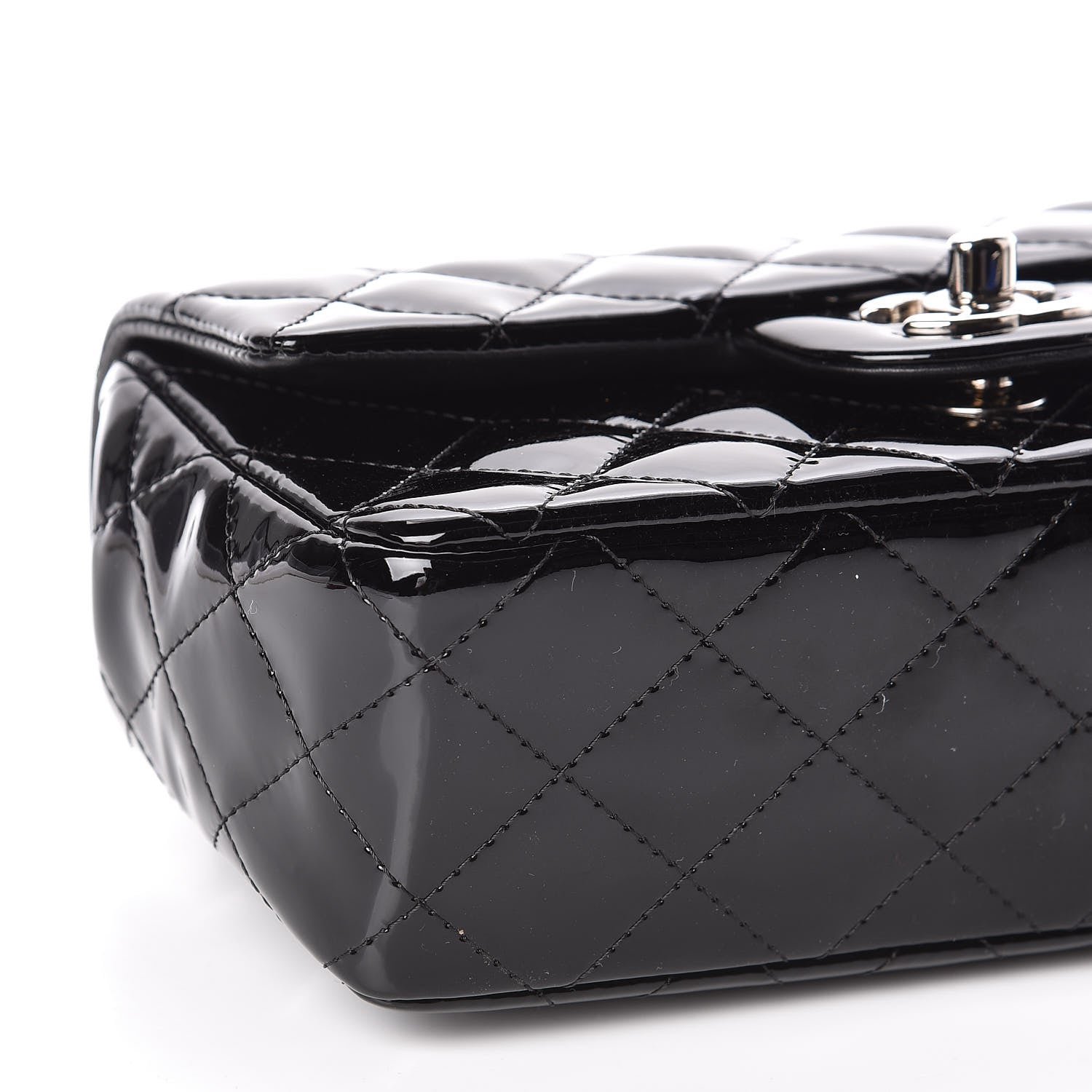 Chanel Patent Calfskin Quilted Mini Rectangular Flap Black 8 of 10