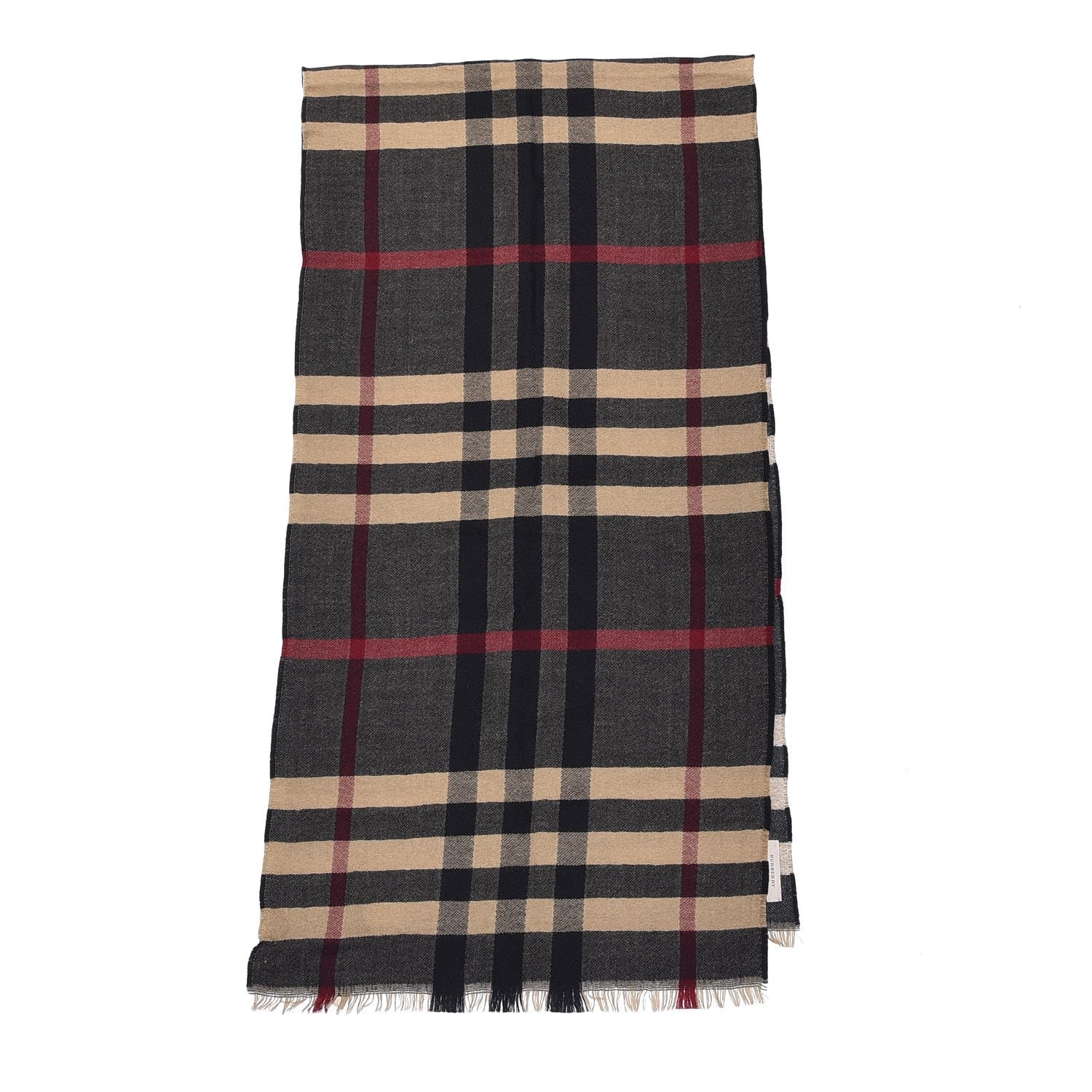 Burberry Wool Giant Check Scarf Black 3 of 5