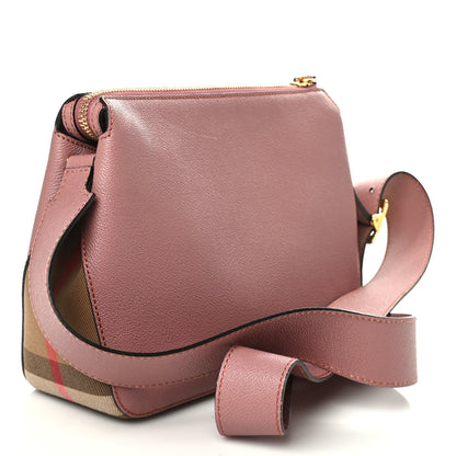 Burberry Soft Grain Calfskin House Check Small Helmsley Crossbody Dusty Pink 3 of 11