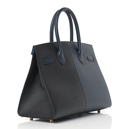 Hermes Epsom Casaque Birkin Sellier 30 Bleu Indigo Black Bleu Frida 3 of 11