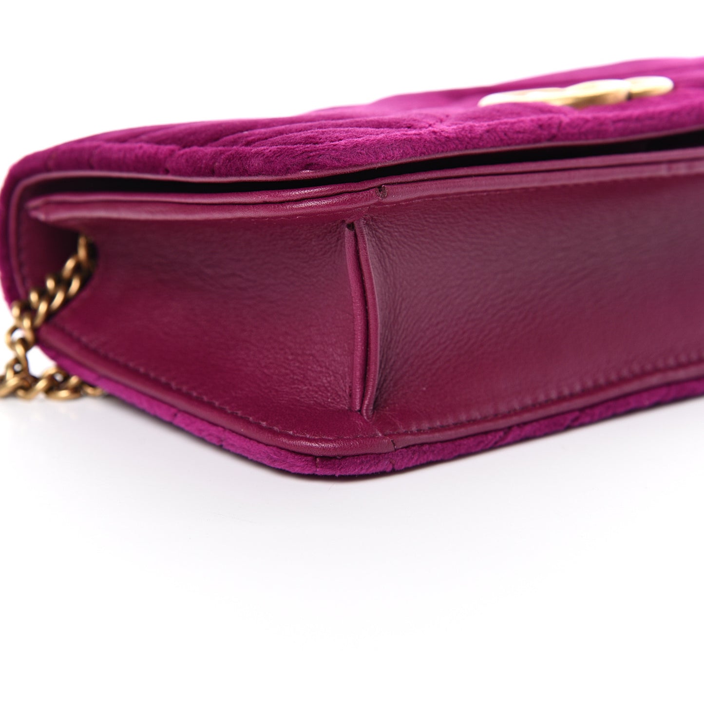 Velvet Matelasse GG Marmont Mini Bag Fuchsia Violet Cyclamen