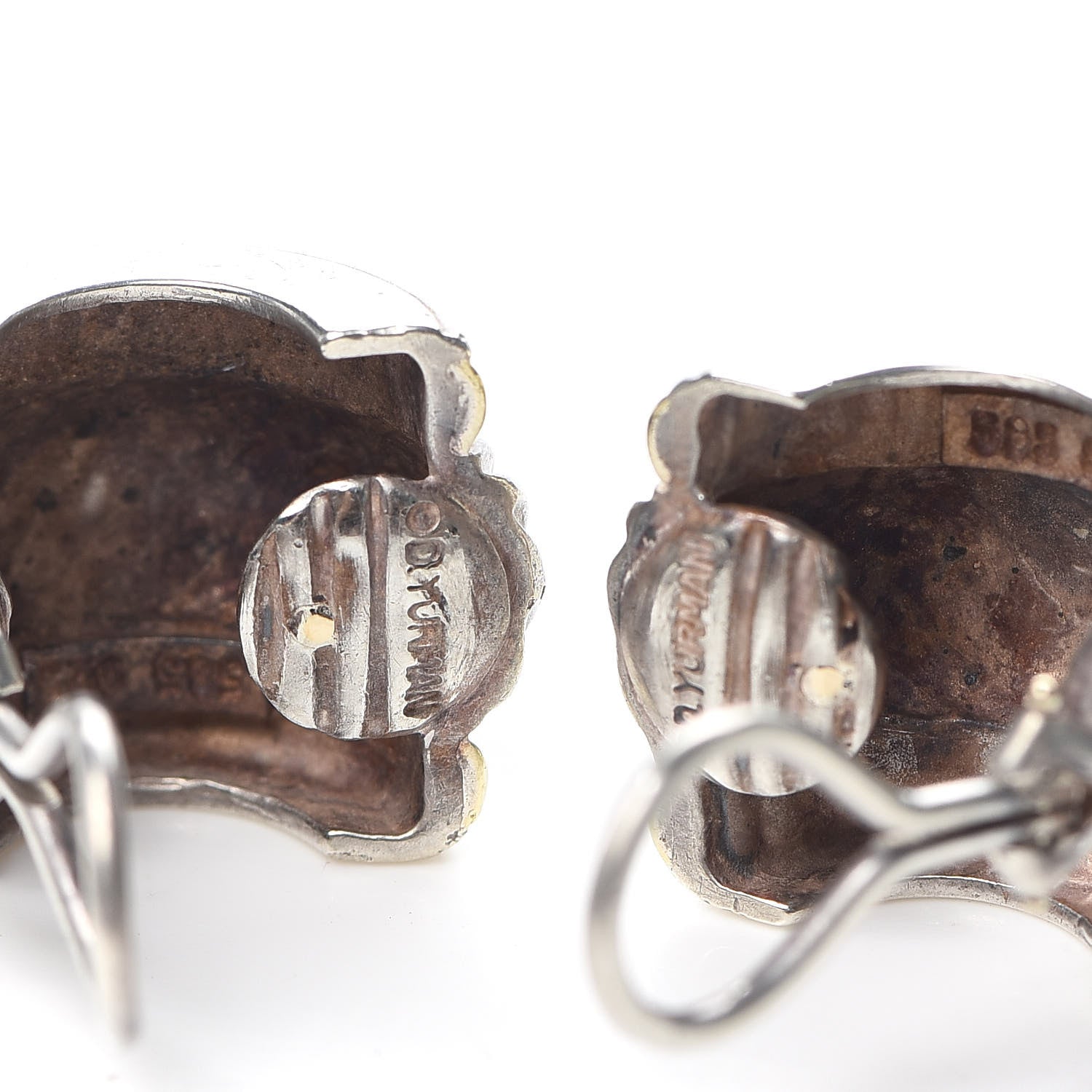 David Yurman Sterling Silver 14K Yellow Gold Cigar Cable Clip On Earrings 3 of 5