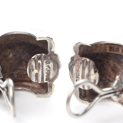 David Yurman Sterling Silver 14K Yellow Gold Cigar Cable Clip On Earrings 3 of 5