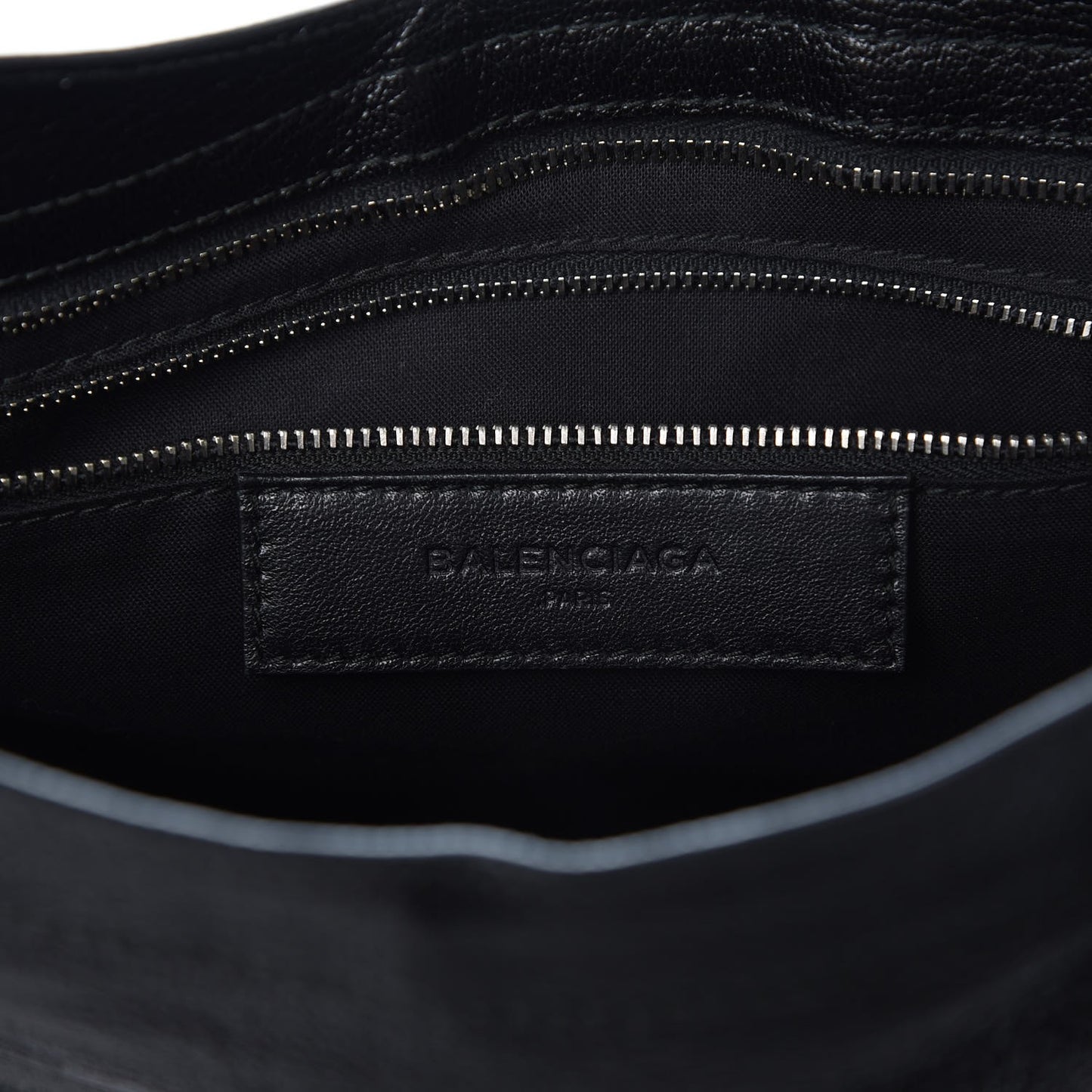Chevre Silver Metallic Edge Hardware City Black