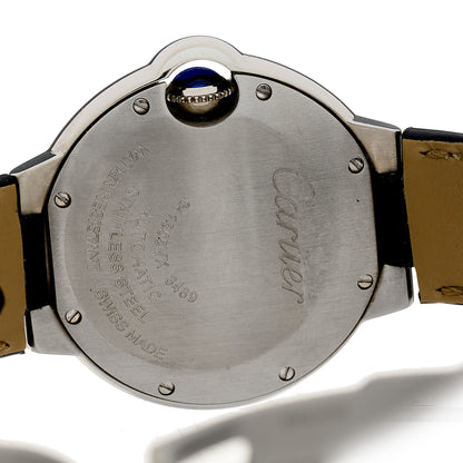 Cartier Stainless Steel Alligator Diamond 33mm Ballon Bleu De Cartier Automatic Watch 4 of 5