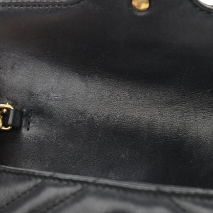 Gucci Calfskin Matelasse Super Mini GG Marmont Shoulder Bag Black 11 of 12