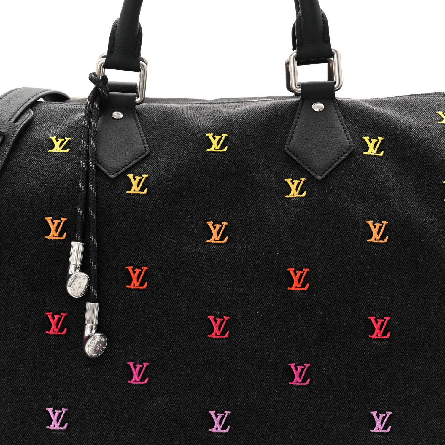Louis Vuitton LV Blason Denim Calfskin Speedy Bandouliere 40 Black