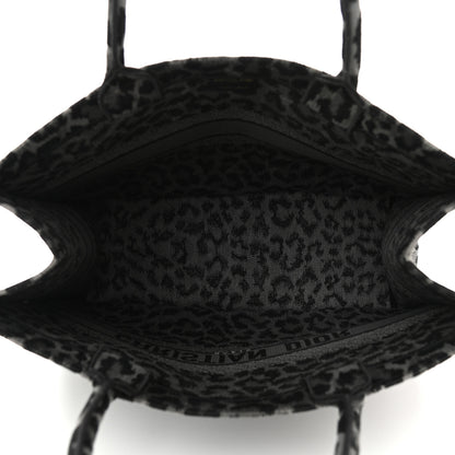 Christian Dior Canvas Embroidered Large Leopard Book Tote Grey 5 of 10