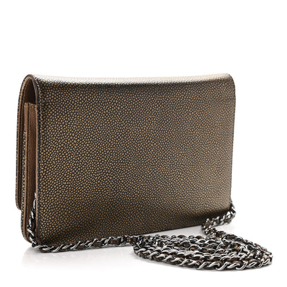 Chanel Metallic Caviar Timeless CC Wallet On Chain WOC Bronze 3 of 14