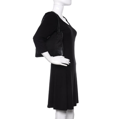 Prada Tessuto Nylon Soft Calf Shoulder Bag Black 2 of 12