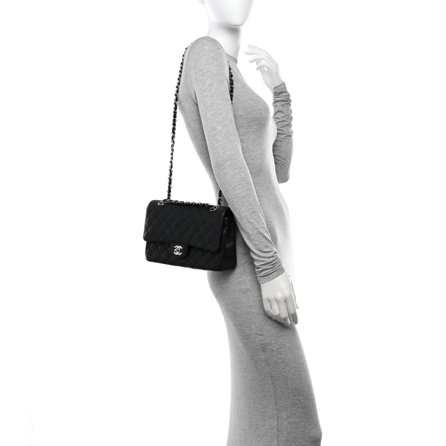 Chanel Caviar Quilted Medium Double Flap Black 2 of 16