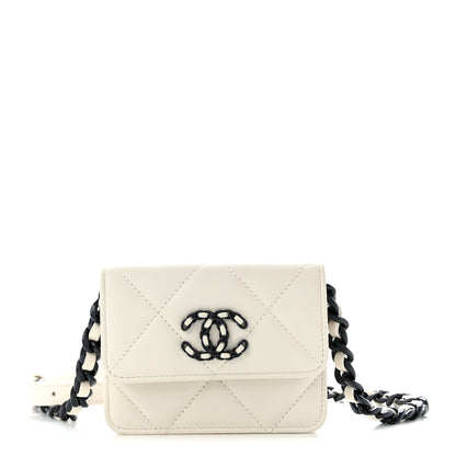 Chanel Caviar Quilted My Everything Belt Flap Card Holder White 1 of 11