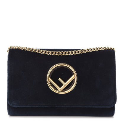 Fendi Velvet F is Wallet on Chain Blue 1 of 10