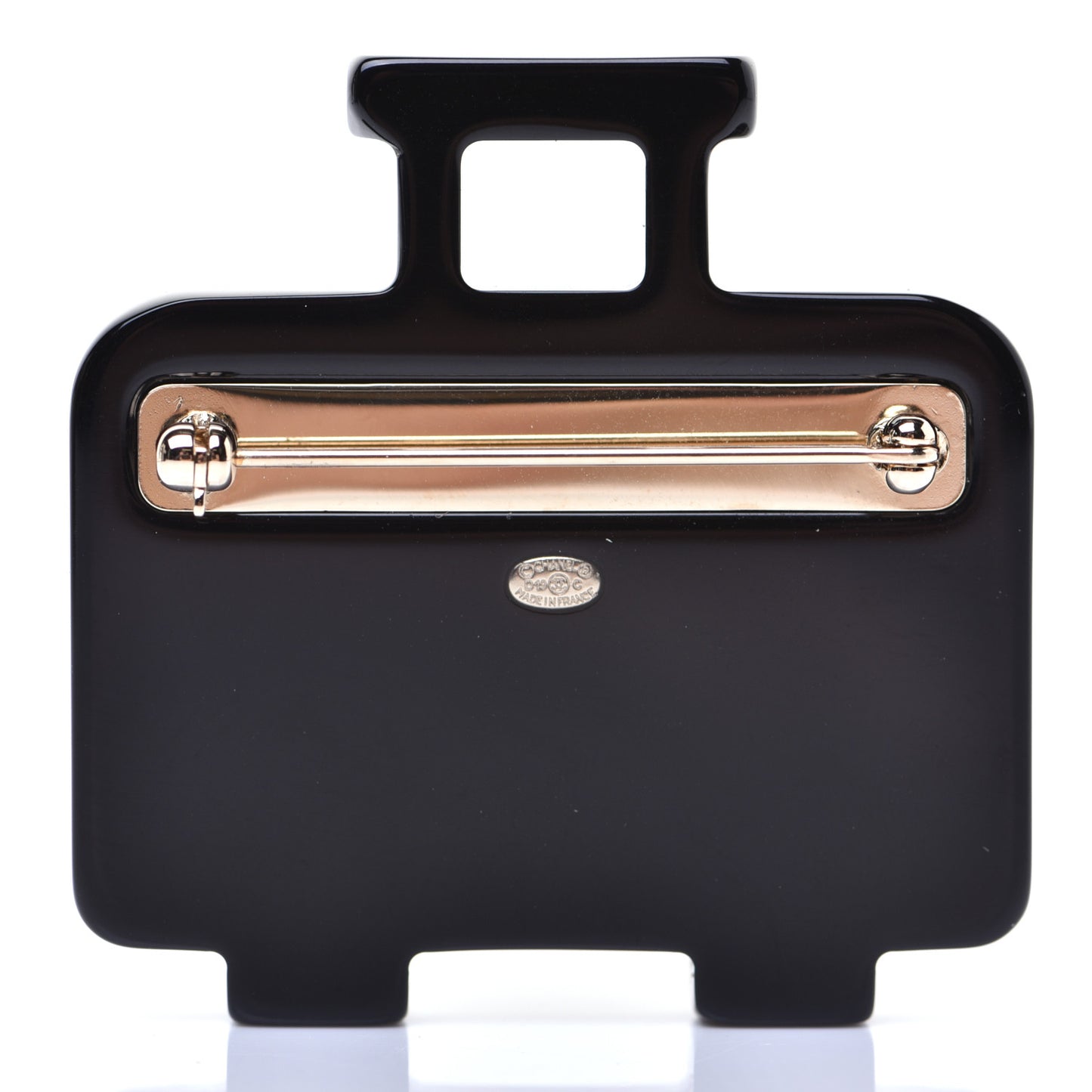 Resin Pearl Suitcase CC Brooch Multicolor