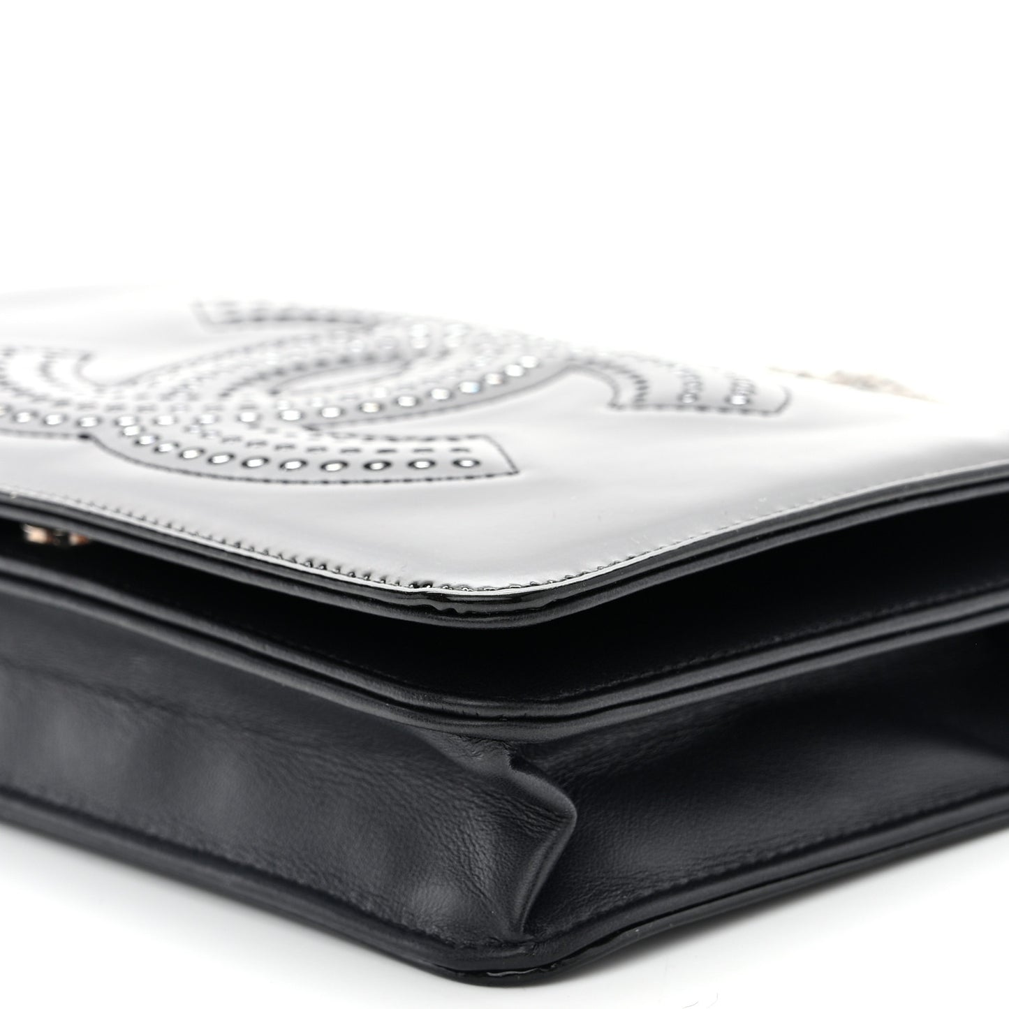 Patent Strass Wallet On Chain WOC Black