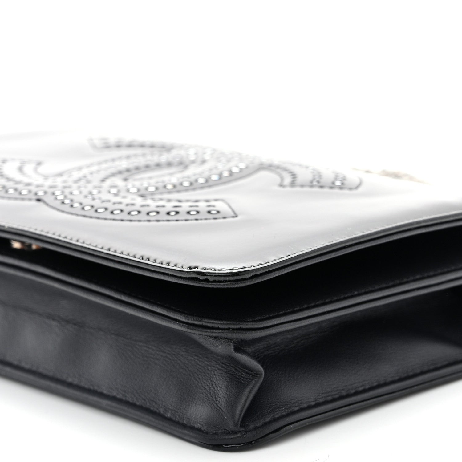 Chanel Patent Strass Wallet On Chain WOC Black 11 of 12