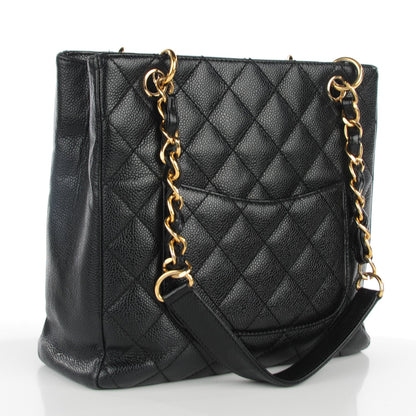 Chanel Caviar Quilted Petit Shopping Tote PST Black 3 of 7