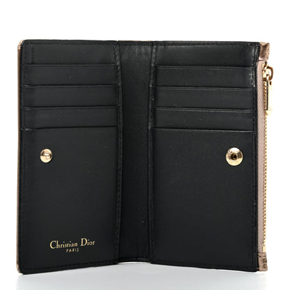 Christian Dior Metallic Patent Micro-Cannage Diorama Medium Wallet Champagne 5 of 10