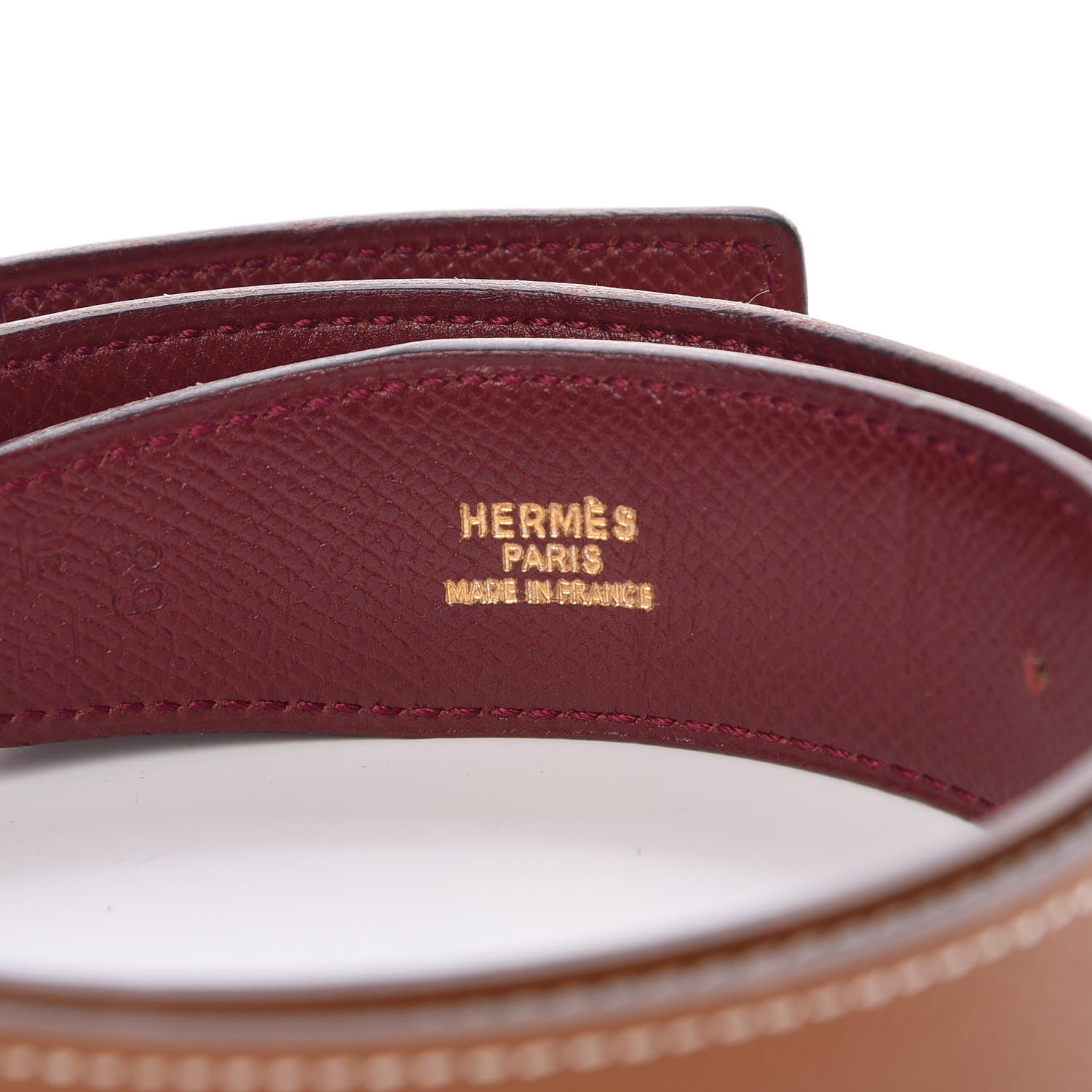 Hermes Epsom Reversible Belt Strap 68 Gold Rouge H 3 of 6
