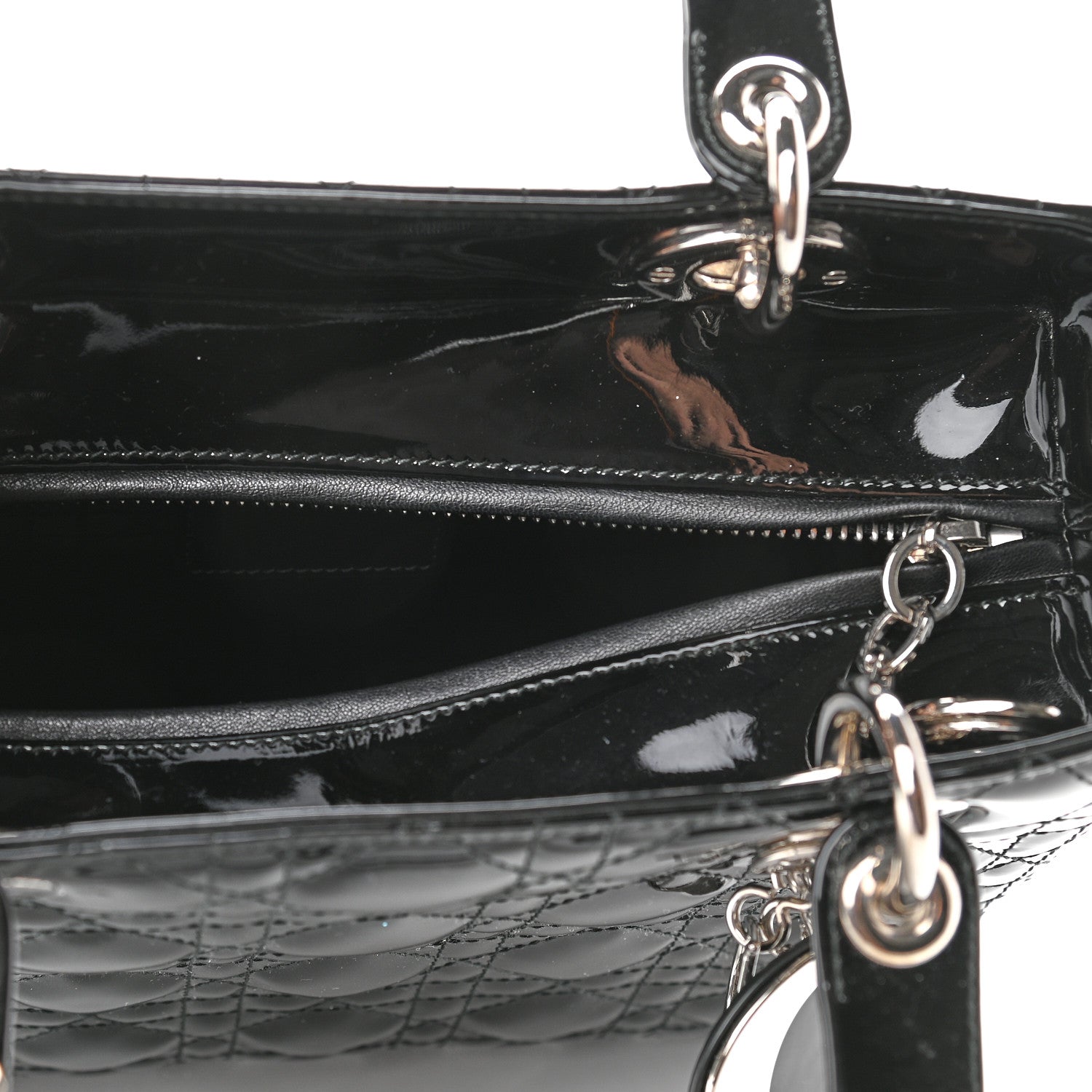 Christian Dior Patent Cannage Medium Lady Dior Black 5 of 9