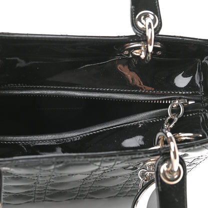 Christian Dior Patent Cannage Medium Lady Dior Black 5 of 9