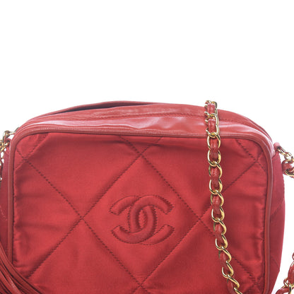 Chanel Satin Quilted CC Tassel Camera Case Red 10 of 10