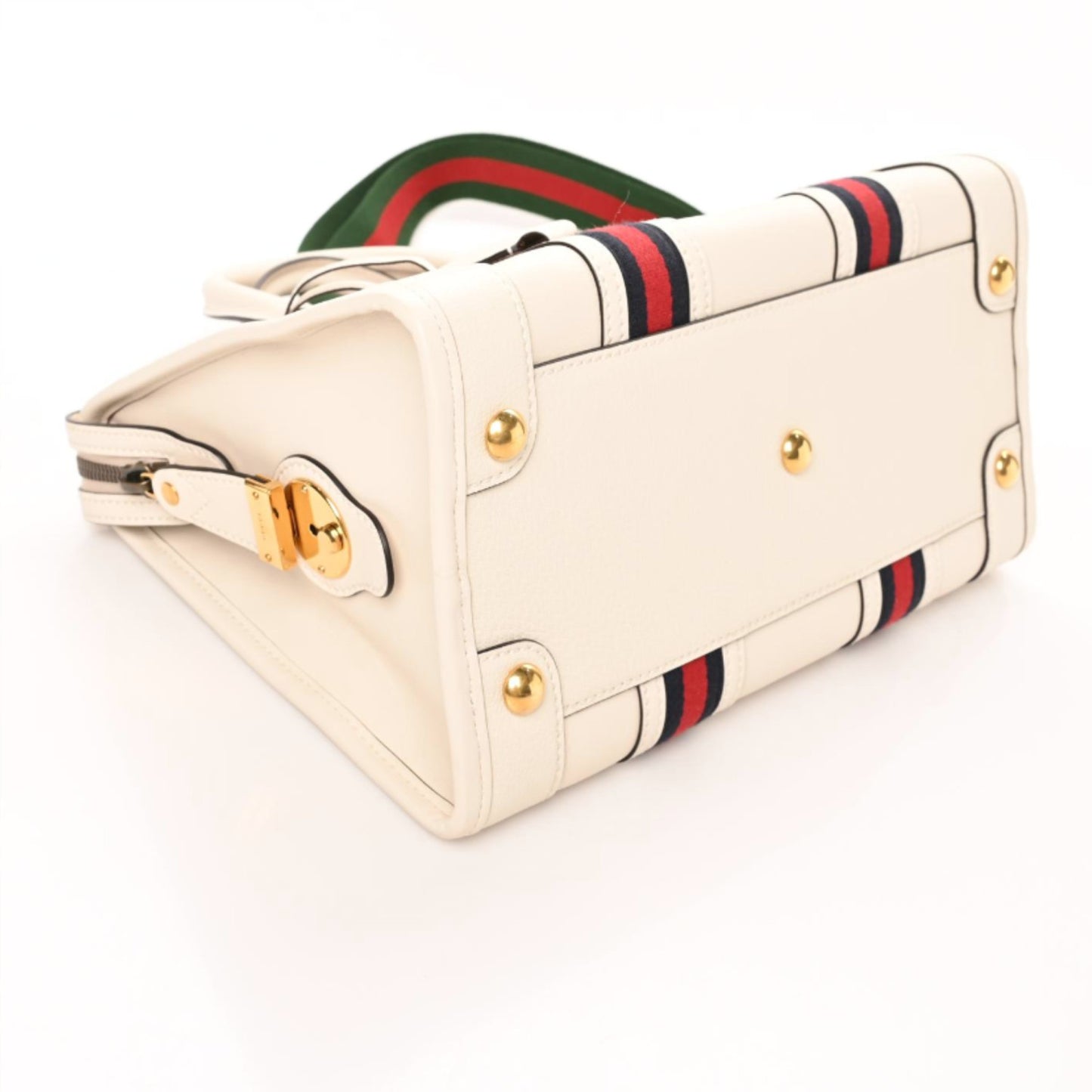 Koi Calfskin Medium Bauletto Duffle Top Handle Bag White