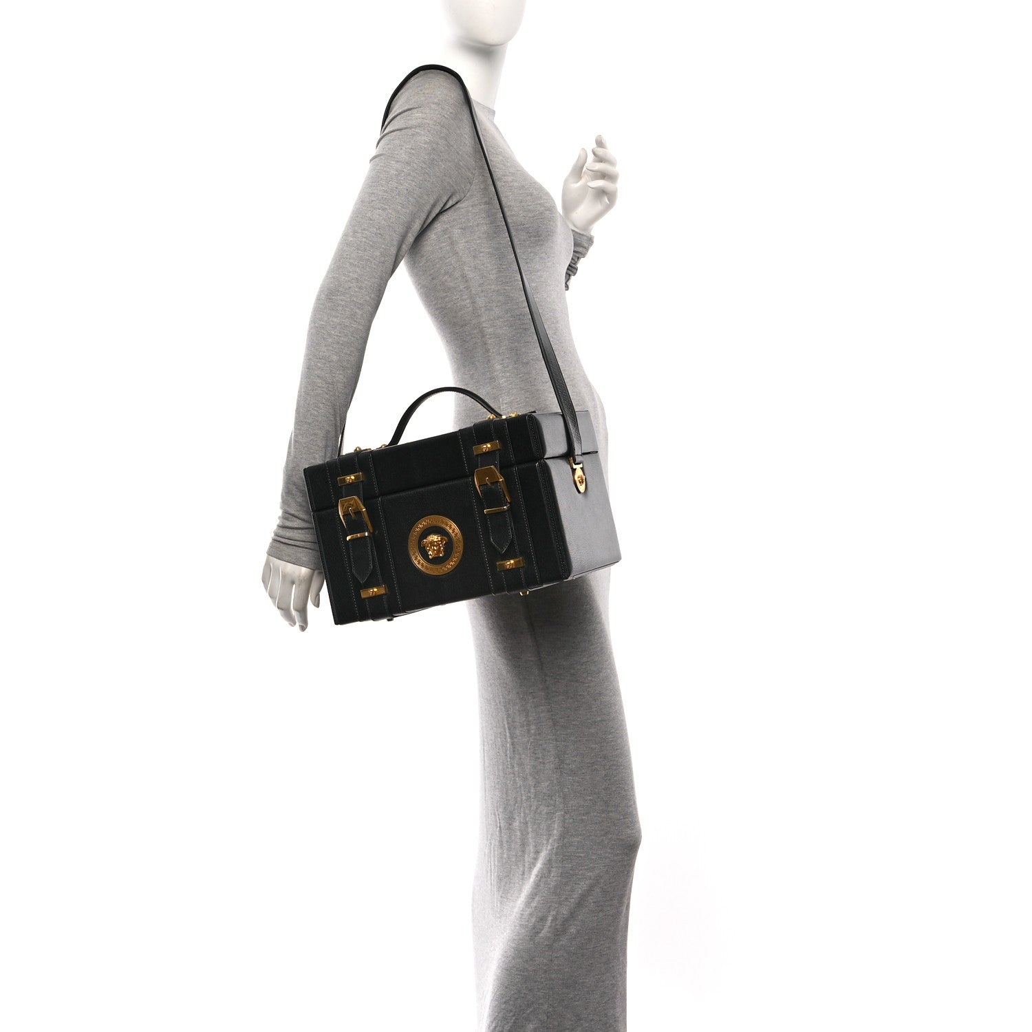 Versace Calfskin Medusa Vanity Train Case Black 2 of 9