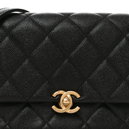 Chanel Shiny Caviar Quilted Small Chain Melody Flap Black 8 of 11