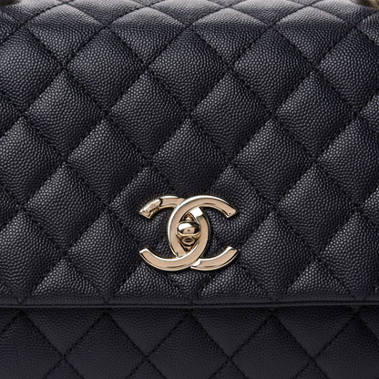 Chanel Caviar Quilted Small Coco Handle Flap Navy 11 of 12