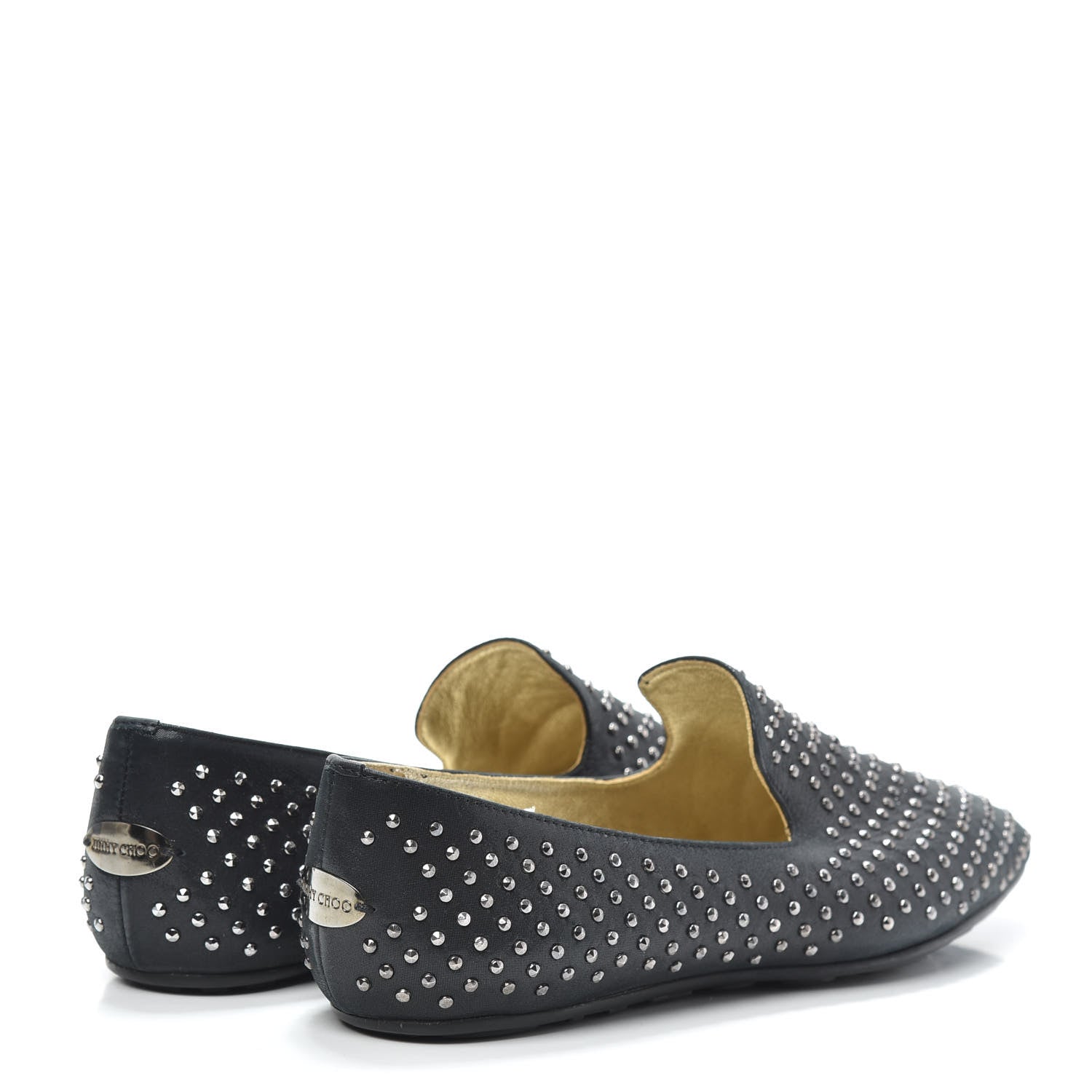 Jimmy Choo Fabric Studded Loafers 36.5 Black 4 of 6