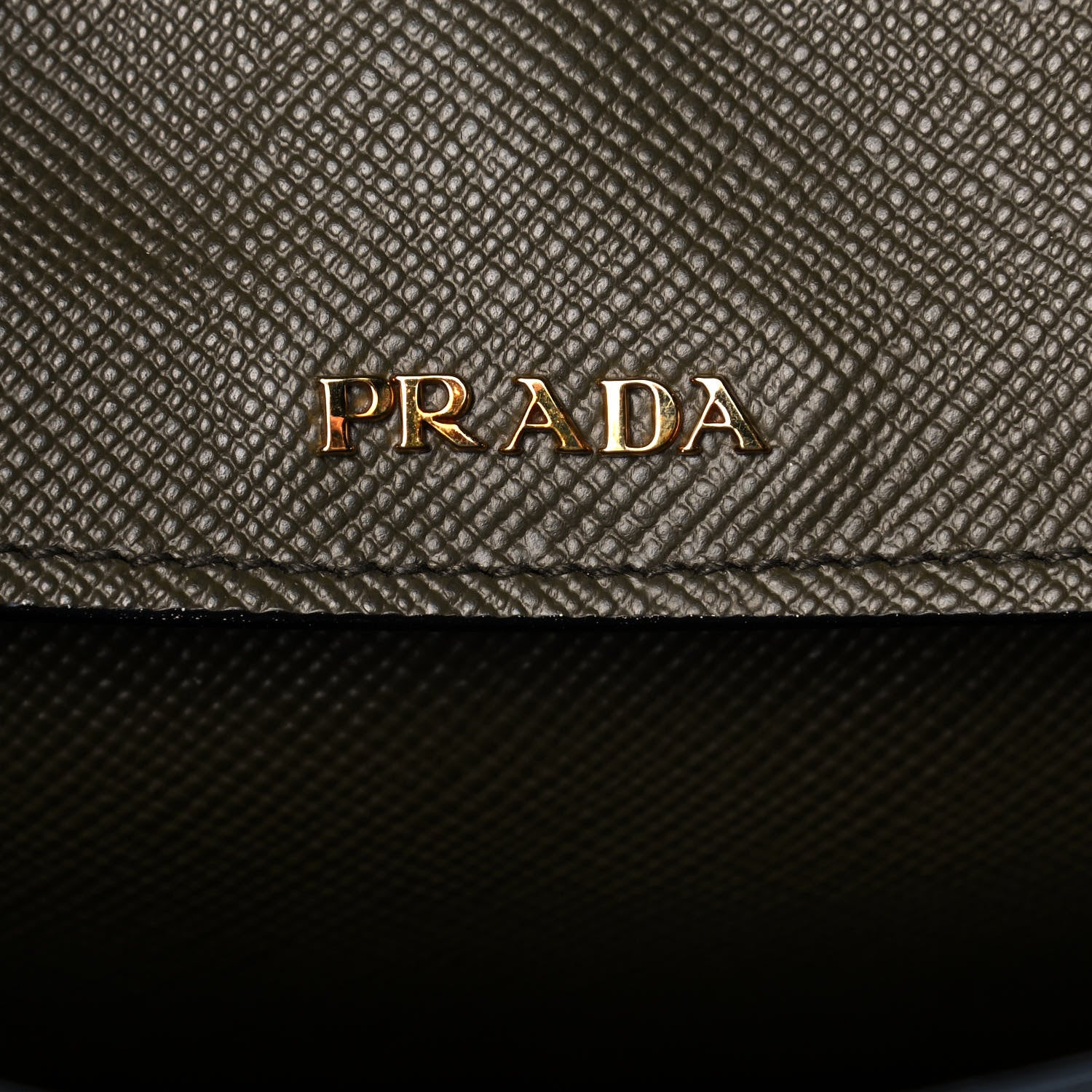 Prada Saffiano Cuir Medium Double Bag Militare 6 of 10