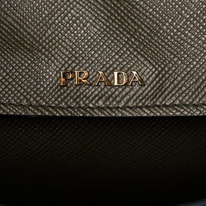 Prada Saffiano Cuir Medium Double Bag Militare 6 of 10