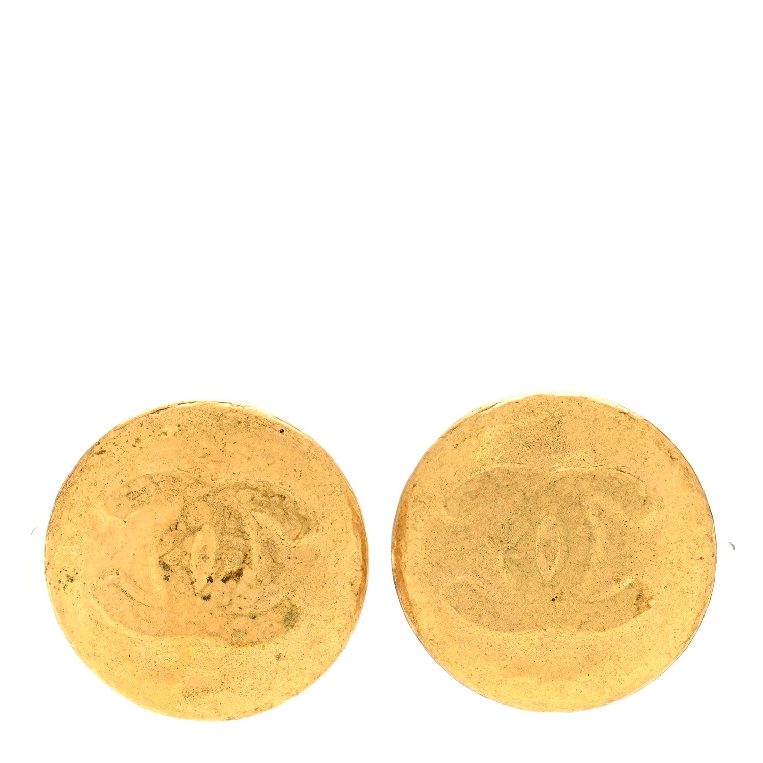 Chanel Round CC Clip On Earrings Gold 1 of 4