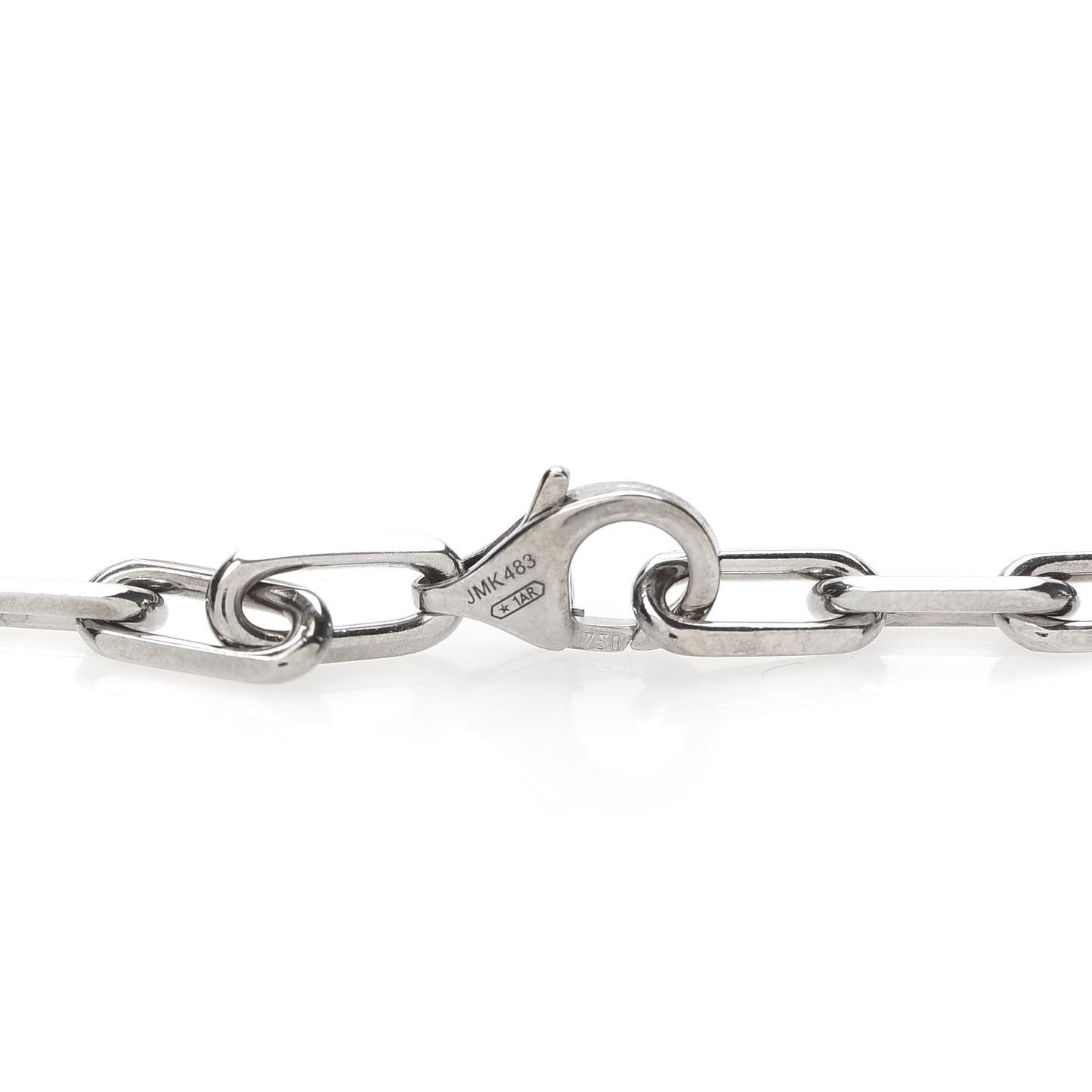 18K White Gold SM Santos De Cartier Link Necklace
