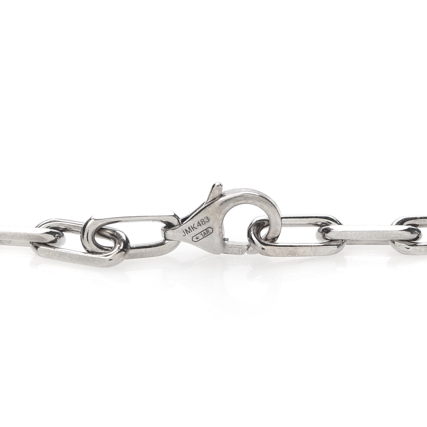 Cartier 18K White Gold SM Santos De Cartier Link Necklace 5 of 7
