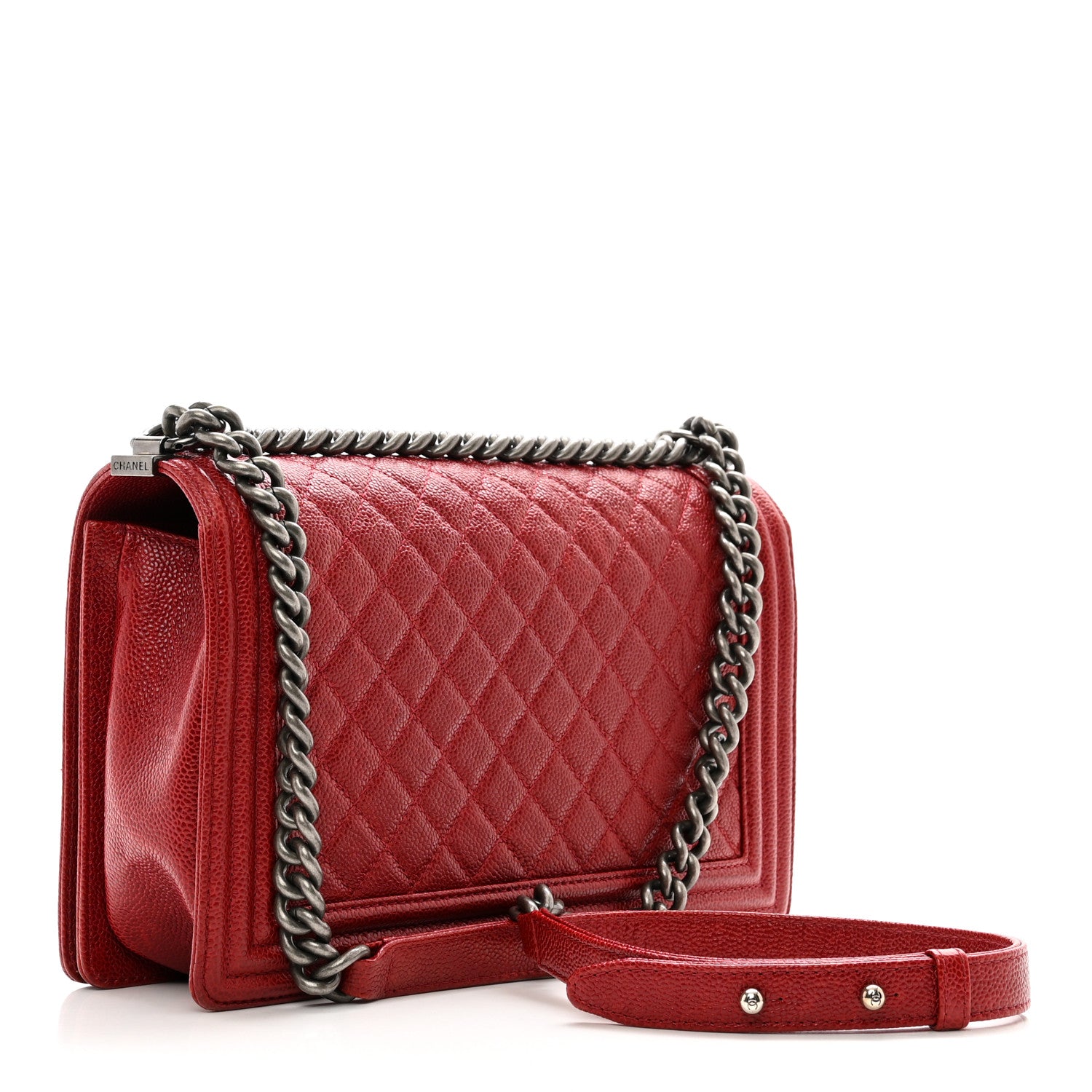 Chanel Caviar Quilted New Medium Boy Flap Dark Red 3 of 10