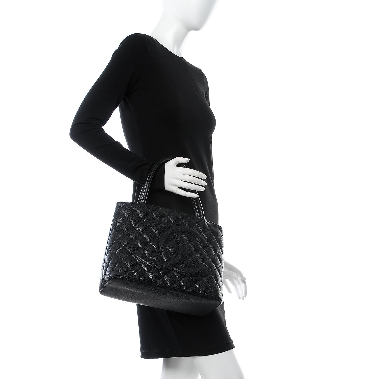 Chanel Caviar Quilted Medallion Tote Black 2 of 8
