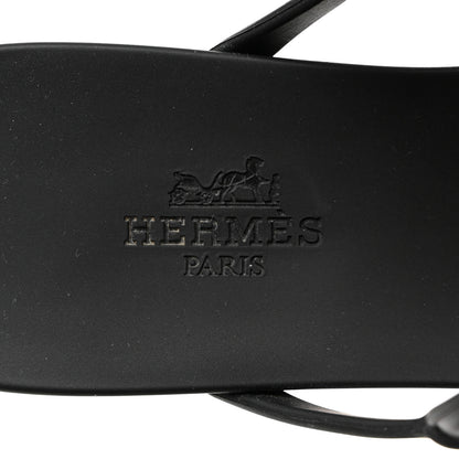 Hermes Rubber Womens Egerie Sandals 36 Black 6 of 9