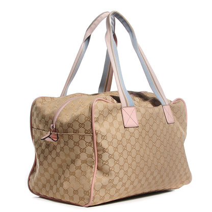 Gucci GG Monogram Web Medium Collapsable Carry On Duffle Beige Pink 3 of 9