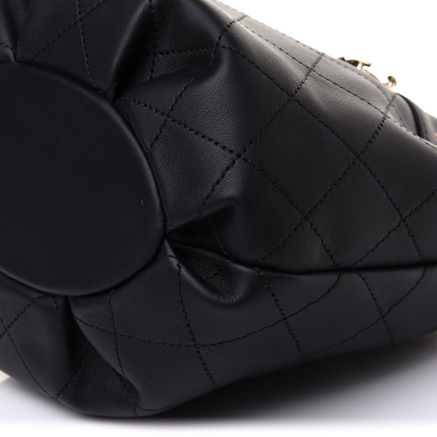 Calfskin Mini Drawstring CC Bag Black