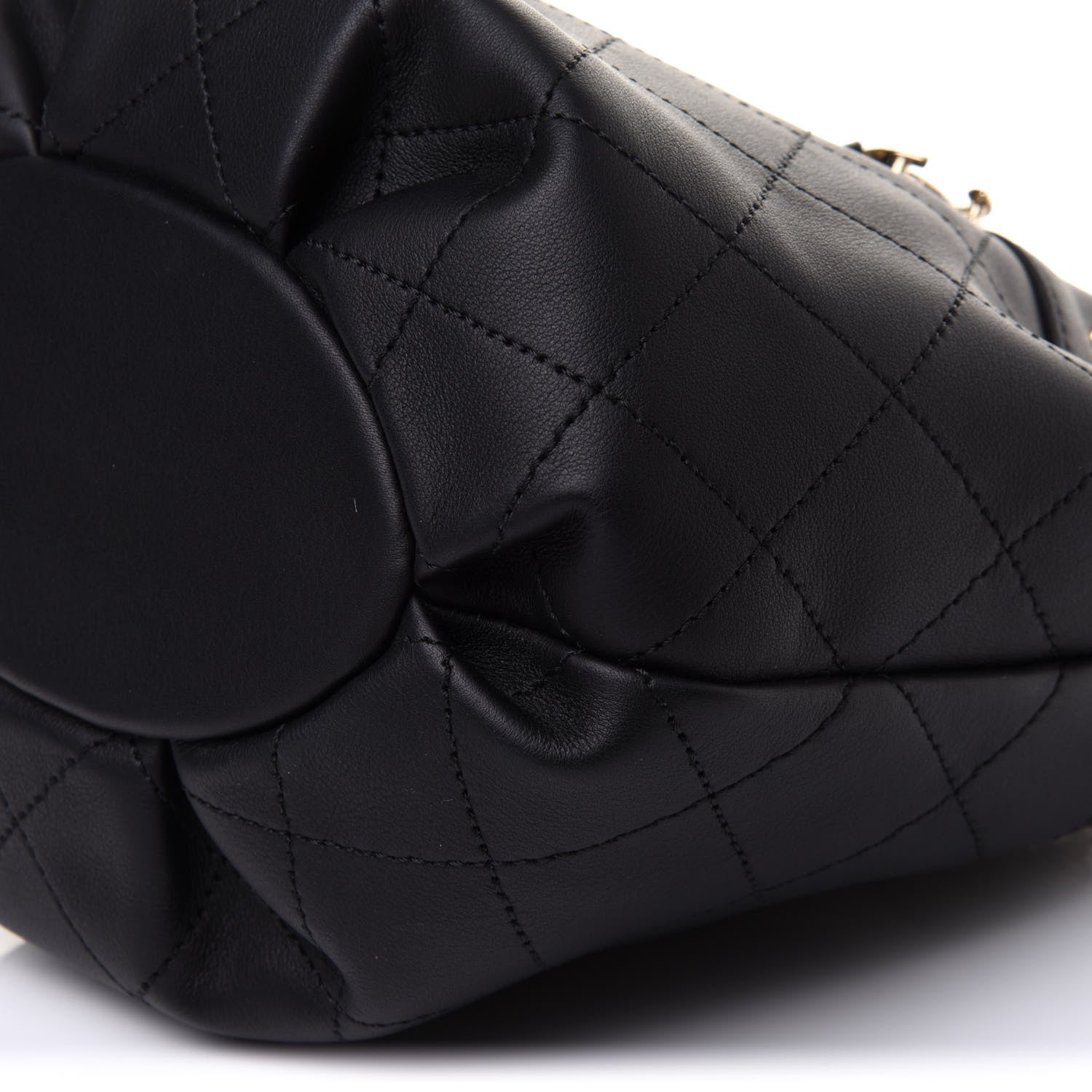 Chanel Calfskin Mini Drawstring CC Bag Black 11 of 12