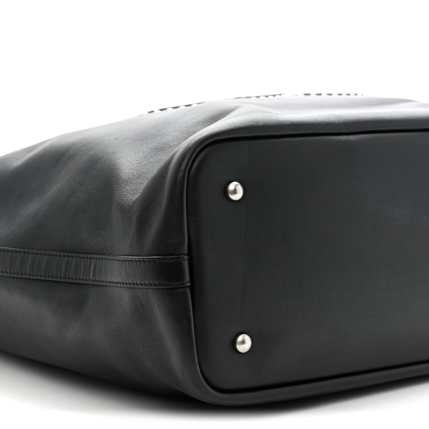Calfskin Large Coco Eyelets Shopping Tote Black