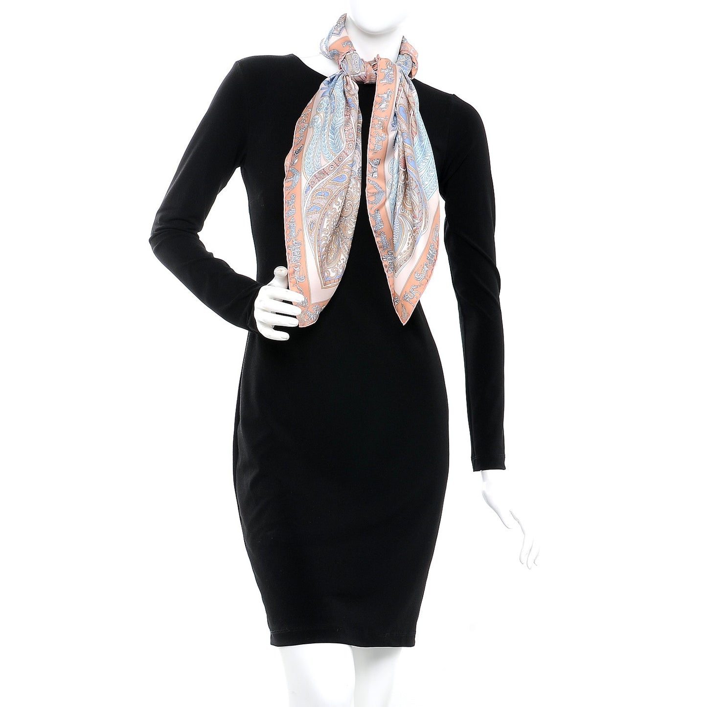 Silk Le Jardin De La Maharani Scarf 90 Rose Pale Aqua Poudre